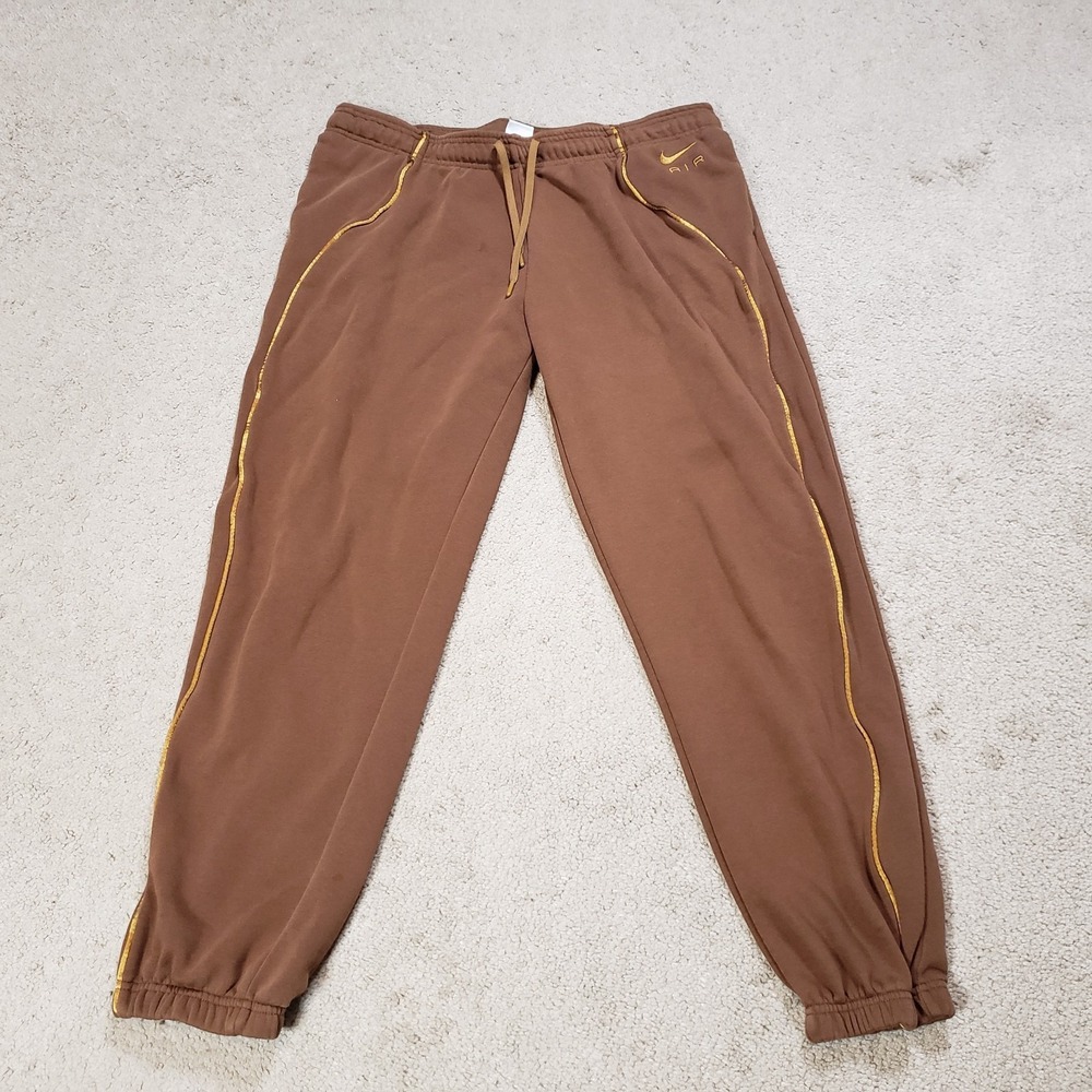 Nike Sweatsuit Women XL Brown Cropped Oversize Hoodie Sweatshirt Jogger Set READ - Picture 12 of 16